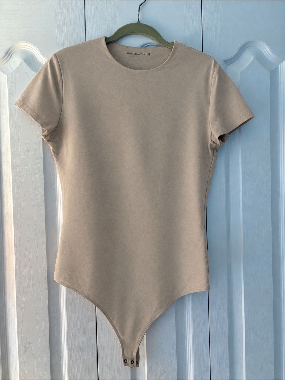 Abercrombie & Fitch Neutral Beige Short-Sleeve Bodysuit